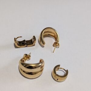 Elegant Gold Hoop Earrings Set